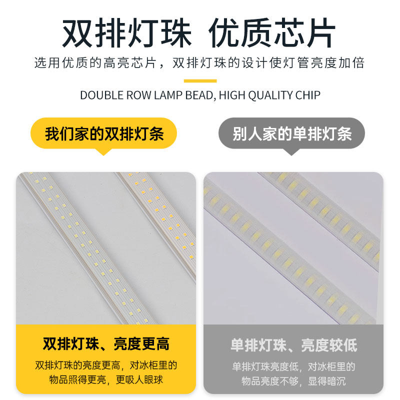 冰柜展示柜led灯条4000K冰箱冷藏冰柜冷柜保鲜熟食点菜柜防水灯带 - 图0