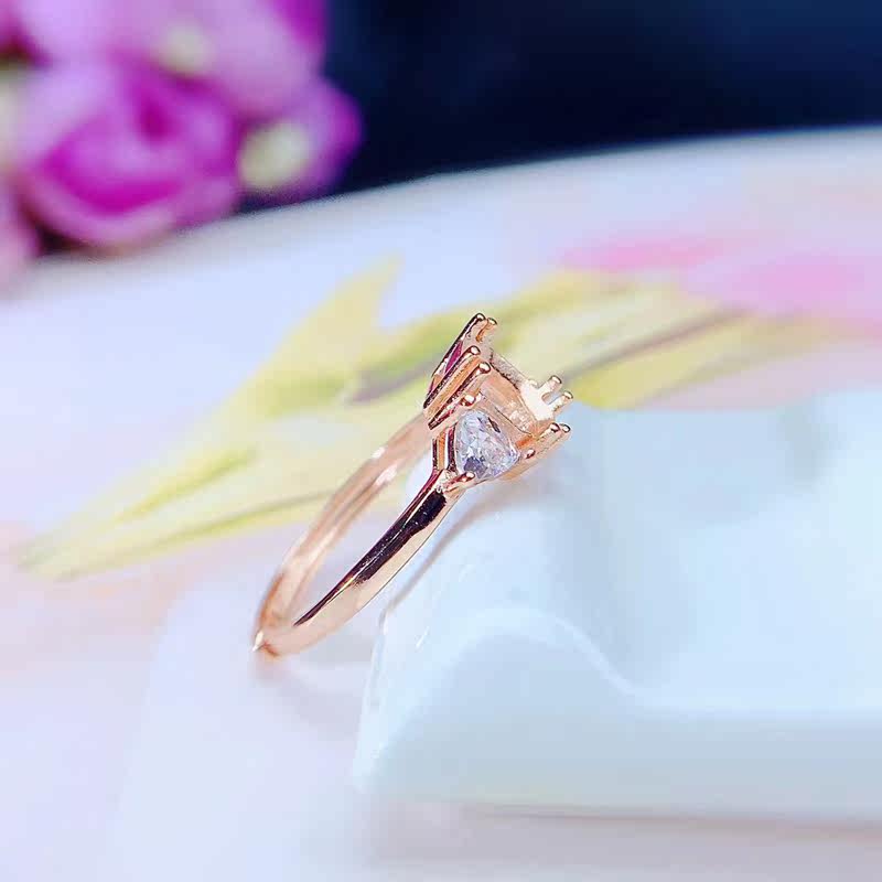 Women's sterling silver ring empty support popular European and American style