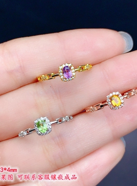 S925纯银戒指空托小巧精致时尚