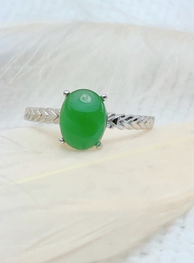 新款s925银戒指空托来裸石戒面