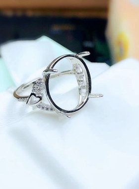 镶嵌蜜蜡琥珀裸石戒指空托