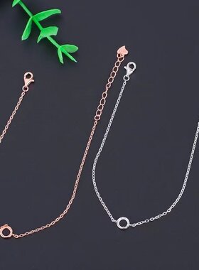 S925银单粒包镶手链空