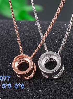 s925银泡泡吊坠空托月光欧泊