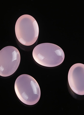 天然冰种粉玉髓裸石镶嵌戒指吊坠