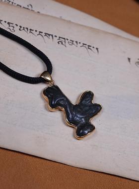 唃厮罗千年老天铁托甲包金吉祥鸟吊坠挂件大鹏金翅鸟项链随身吊饰