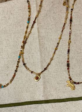 项链高级感天然石锁骨链