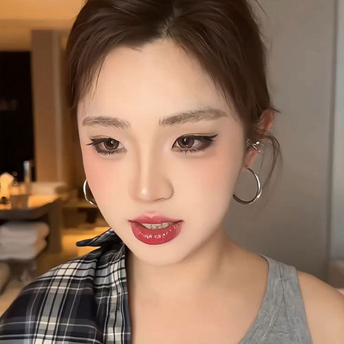 银色素圈耳环2025新款爆款轻奢高级感气质独特耳圈女耳钉圈圈耳饰 - 图1