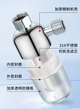 小型前置丝网过滤器家用电热水器免换滤芯自来水洗衣机花洒前置
