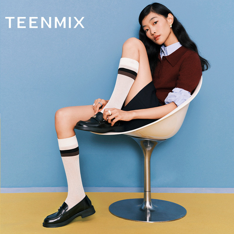 天美意平底学院英伦乐福鞋复古单鞋女小皮鞋季新款COY19CA4,淘宝优惠券,粉丝福利购,淘宝优惠卷