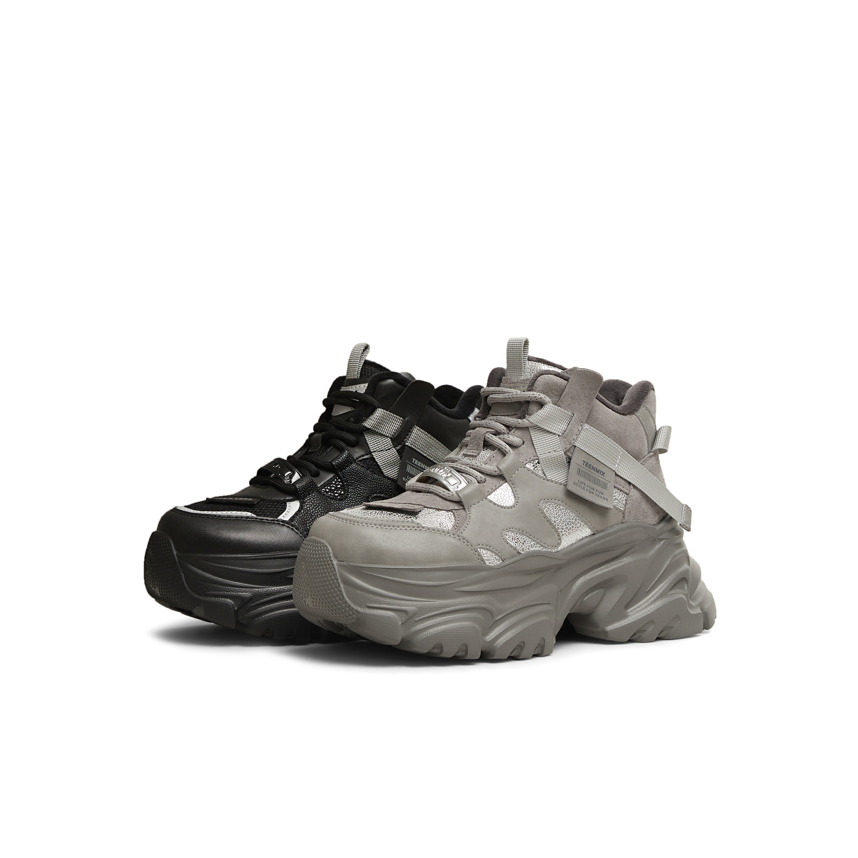 天美意厚底加绒老爹鞋高帮运动鞋女休闲短靴冬季新款CJ841DD4,淘宝优惠券,粉丝福利购,淘宝优惠卷