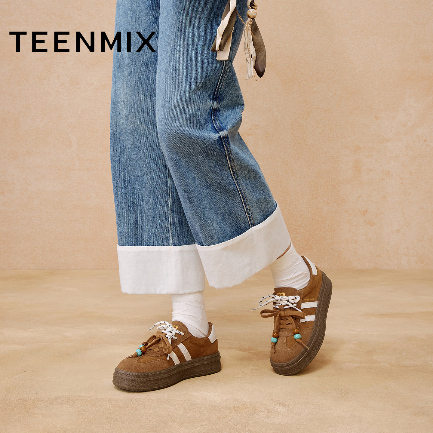 【新年礼物】天美意双鞋带厚底增高红色阿甘德训鞋女新款运动板鞋,淘宝优惠券,粉丝福利购,淘宝优惠卷