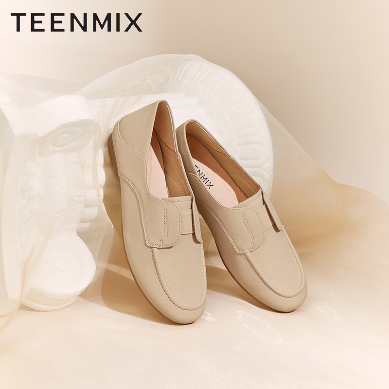 天美意复古英伦乐福鞋便士女单鞋 天美意teenmix乐福鞋（豆豆鞋）