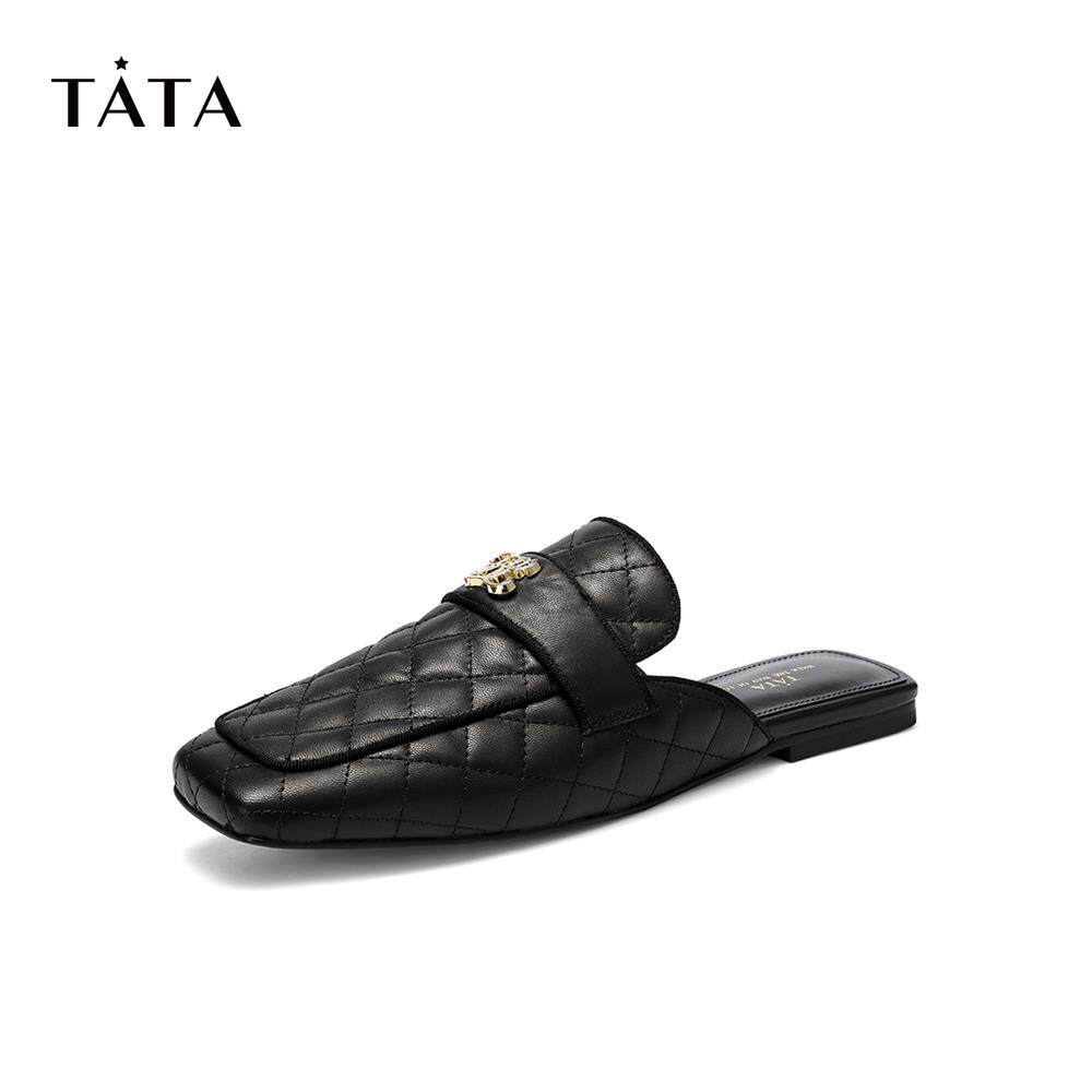 tata /他她2020秋款方头后跟女凉鞋 他她Tata穆勒鞋