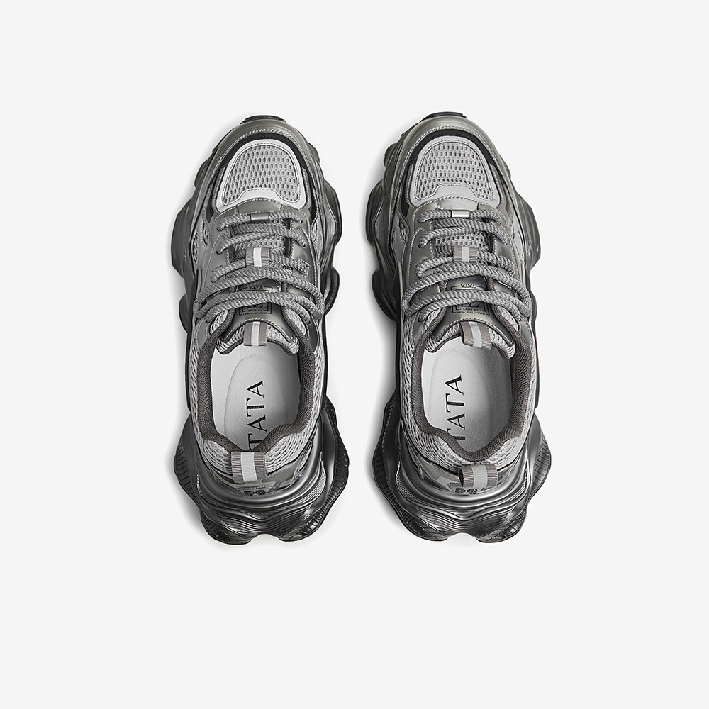 TATA他她复古厚底老爹鞋男鞋银色休闲运动鞋2024冬季新款VLA01DM4,淘宝优惠券,粉丝福利购,淘宝优惠卷