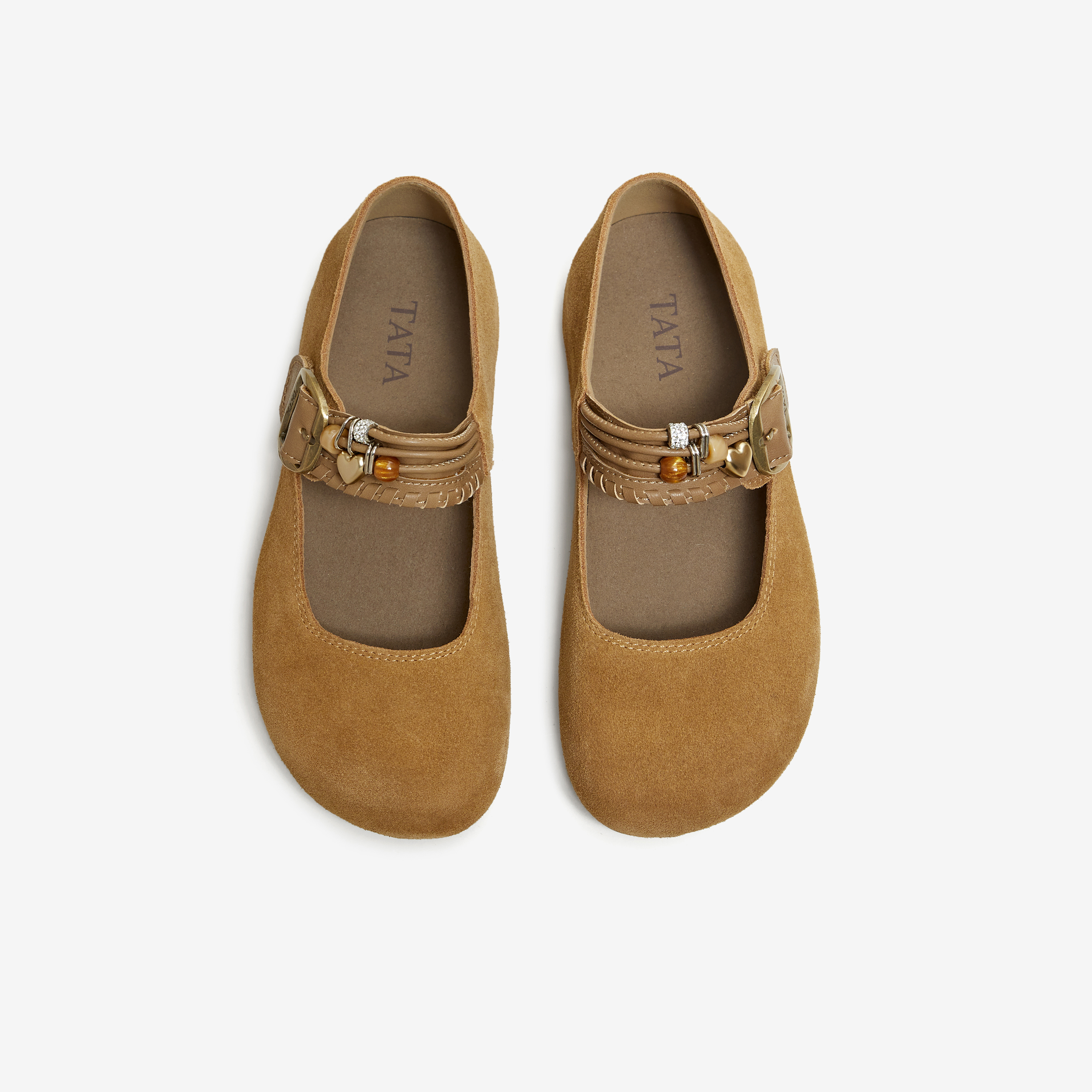 TATA他她女鞋2026春季新款勃肯鞋女时尚增高百搭平底鞋子CUG06AQ6 - 图1