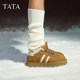 TATA his her chestnut cake retro casual moral training shoes snow boots plus velvet warm furry shoes winter 6JM01DM4