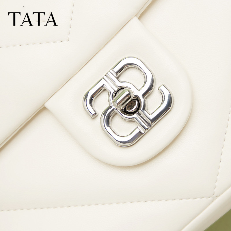 Tata他她通勤单肩包包链条女包气质豆腐块斜挎小方包新款X3258BX4,淘宝优惠券,粉丝福利购,淘宝优惠卷