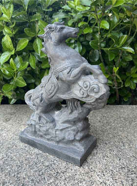 石雕马青石马摆件石材雕刻马到成功天然石头工艺品奔腾马生肖马