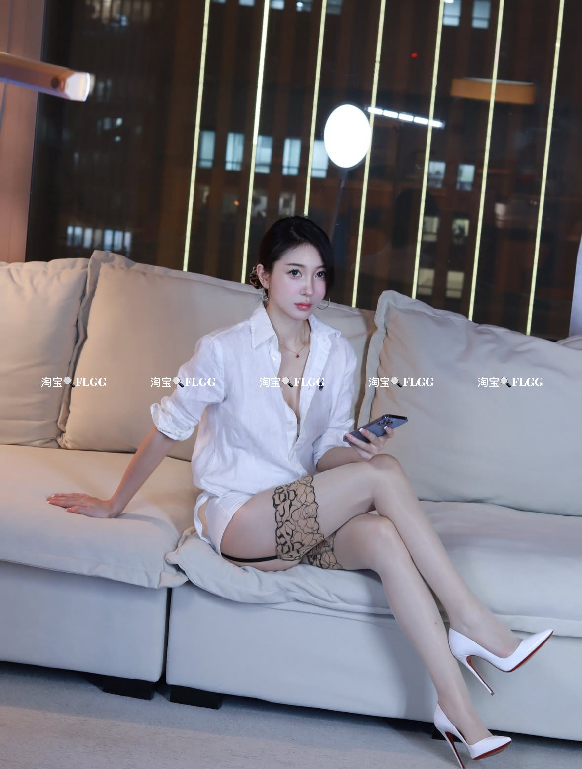 FLGG山茶花极光袜高腰蕾丝一体丝袜油亮超薄长筒过膝性感吊带袜,淘宝优惠券,粉丝福利购,淘宝优惠卷