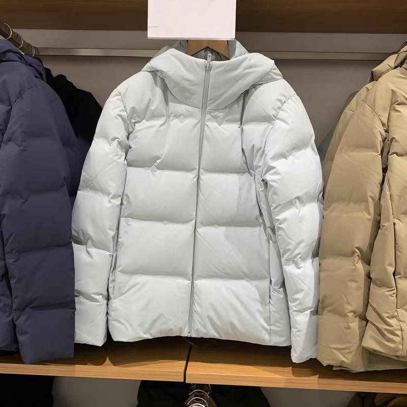 470077冬季新款男装女装防风防水无缝连帽羽绒服外套加厚保暖夹克 - 图1