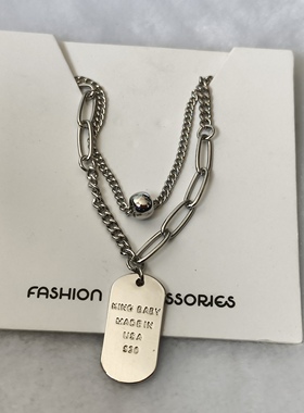 青岛外贸饰品潮流时尚春夏季宽简洁珍珠字母锁骨链短款精致项链