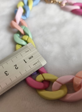 跨境欧美爆品ins风y2k配饰复古夸张嘻哈风树脂亚克力项链女短款