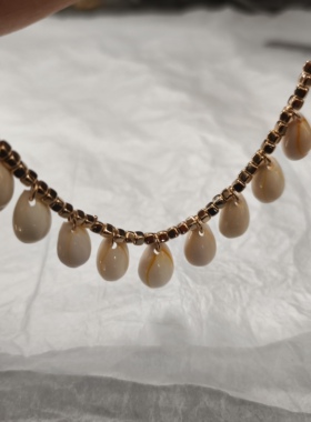 潮流时尚天然贝壳项链女款锁骨链轻奢小众设计感高级气质百搭颈链