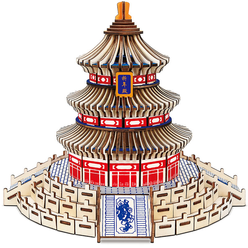 积木3D立体拼图房子手工拼装模型 木质手工儿童益智玩具生日礼物,淘宝优惠券,粉丝福利购,淘宝优惠卷