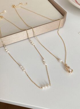 女饰品珍珠项链蝴蝶中古百搭气质