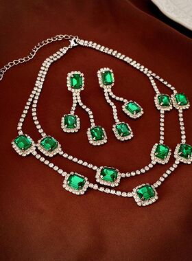 轻奢跨境链小众耳环百搭水滴项链