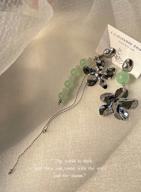 原创设计串珠花朵手作耳钉项链女