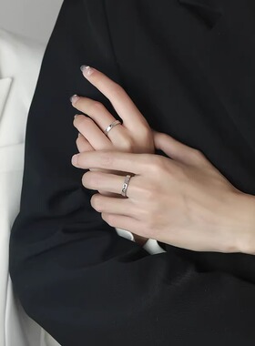 999足银冰川情侣对戒刻字贺卡