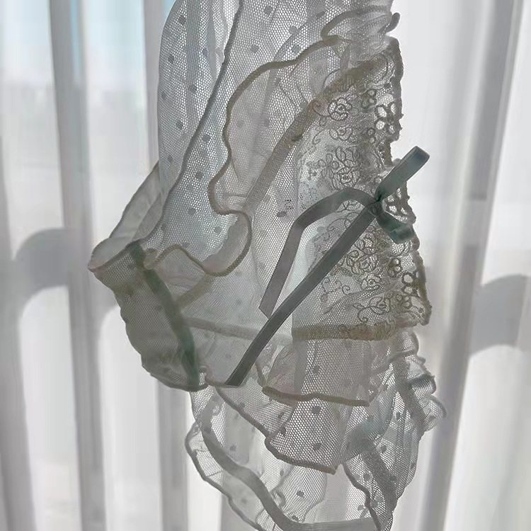 2023新款日系纯色波点轻薄透气刺绣网纱飞边奢华甜美性感女裤女士,淘宝优惠券,粉丝福利购,淘宝优惠卷