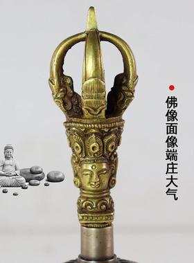 特卖尼泊尔进口手工做旧金刚铃杵藏传密宗纯铜铃铛摇铃修行法器摆