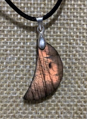 拉长石吊坠方块水晶灰月光五角星