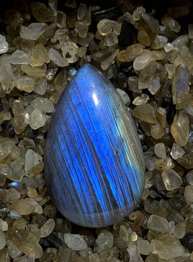 水滴吊坠拉长石男女裸石蓝光镶嵌