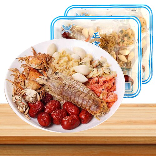 正品海鲜干货火锅底料150g*5盒蟹老式汤料老北京涮羊肉东北炖酸菜 - 图1