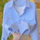 ສີບົວ Polo collar jacket jacket polyester ສໍາລັບແມ່ຍິງໃນພາກຮຽນ spring ແລະດູໃບໄມ້ລົ່ນ cardigan hem drawstring ວ່າງ versatile ເສື້ອຢືດສໍາລັບແມ່ຍິງ