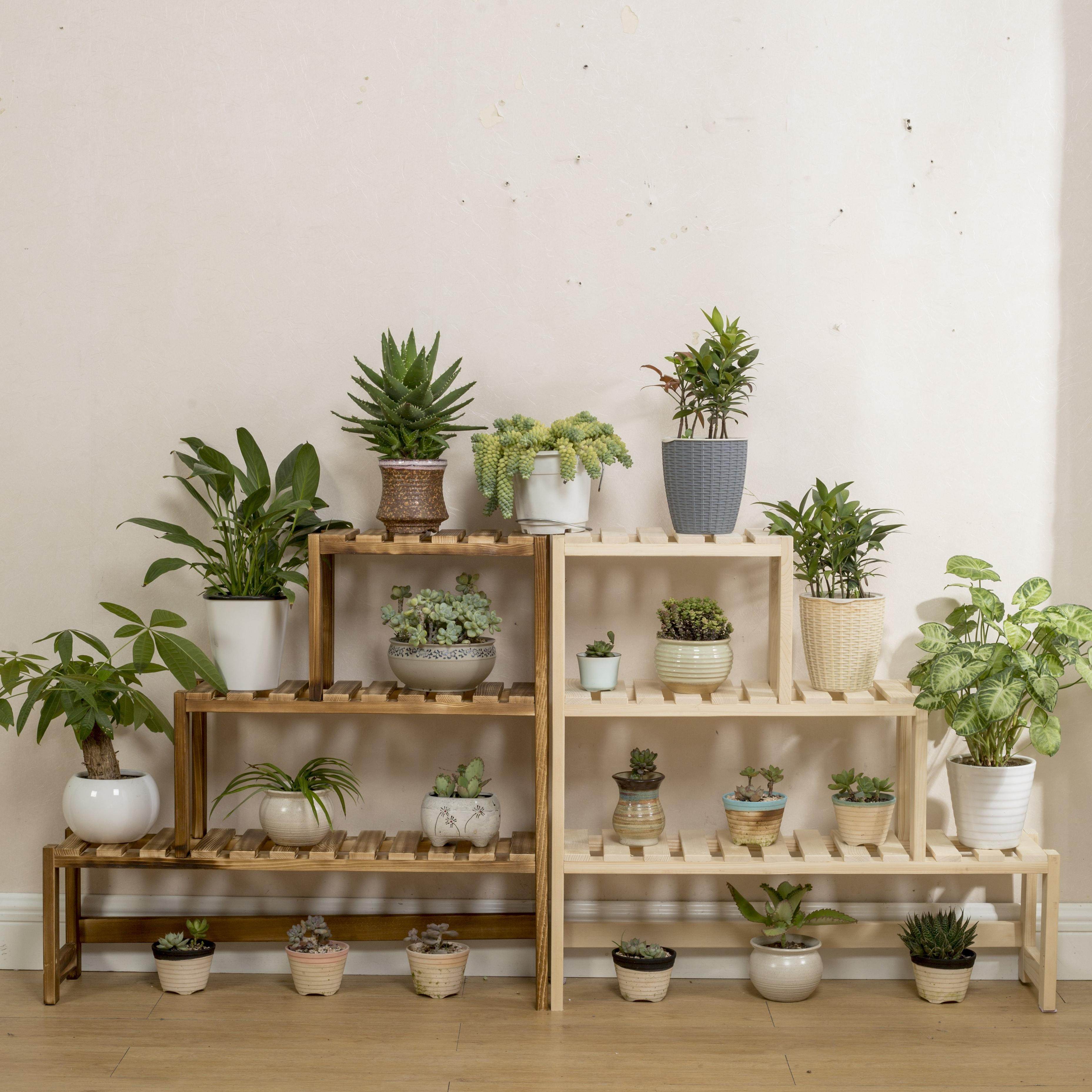 窗台花架实木阳台客厅室内阶梯飘窗多肉花架子落地多层花盆置物架,淘宝优惠券,粉丝福利购,淘宝优惠卷