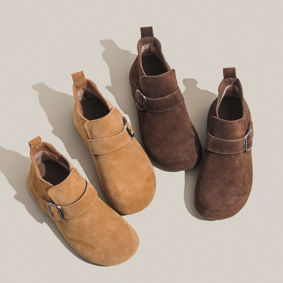 磨砂牛皮勃肯鞋2025年秋冬新款时尚复古单靴女厚底休闲短筒短靴子,淘宝优惠券,粉丝福利购,淘宝优惠卷