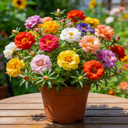 多色组盆更美！重瓣太阳花盆栽苗混色宿根四季好养花卉盆栽带花苞 - 图3