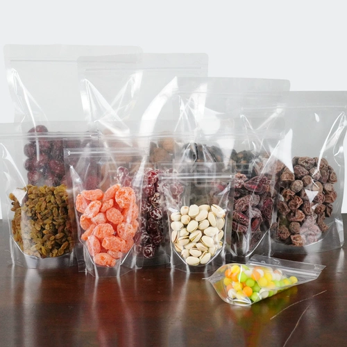 Self -Sealing Transparent Food -герметичный пакет с запечатанным пластиковым герметичным напитком на молнии пакетной закусочной