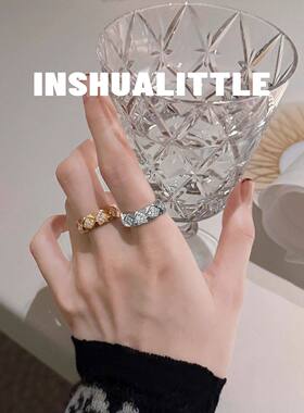 25s新款菱格水钻戒指女