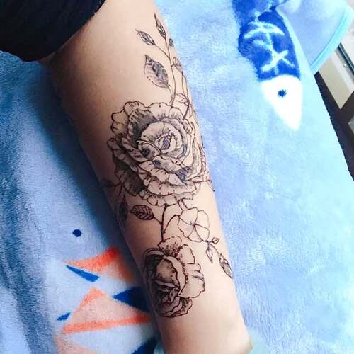 暂时性手绘纹身膏持久黑色HENNA TATTOO25克彩绘海娜膏送绘画模板 - 图1