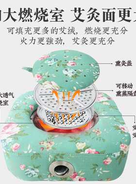 艾灸蒲团方形6件套家用控温坐灸仪腰腹艾灸坐垫 熏蒸仪艾灸凳