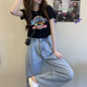 American sweet and spicy top summer right shoulder high waist short sleeve t-shirt for women 2026 new pure cotton short design niche