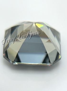 灰色莫桑石宝塔形阿斯切裸钻 过钻笔有腰码 925银饰品镶嵌配石