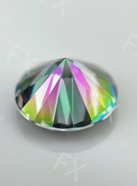 正圆形七彩绿莫桑石裸钻1克拉首饰钻戒指定制K金裸钻moissanite