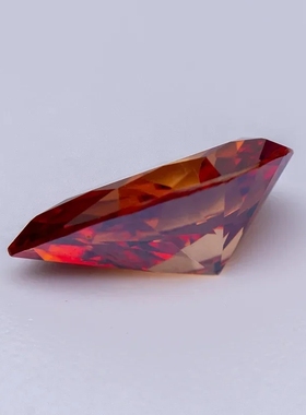 过钻笔梨形石榴红莫桑石首饰戒指定制K金裸钻异形moissanite水滴