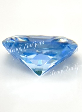 100%正品莫桑钻雷迪恩切割冰蓝色裸石高级感 过钻笔有证书腰码